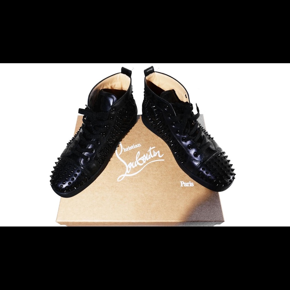 Christian Louboutin Spikes Leather Sneaker Size 44 - Picture 2 of 5